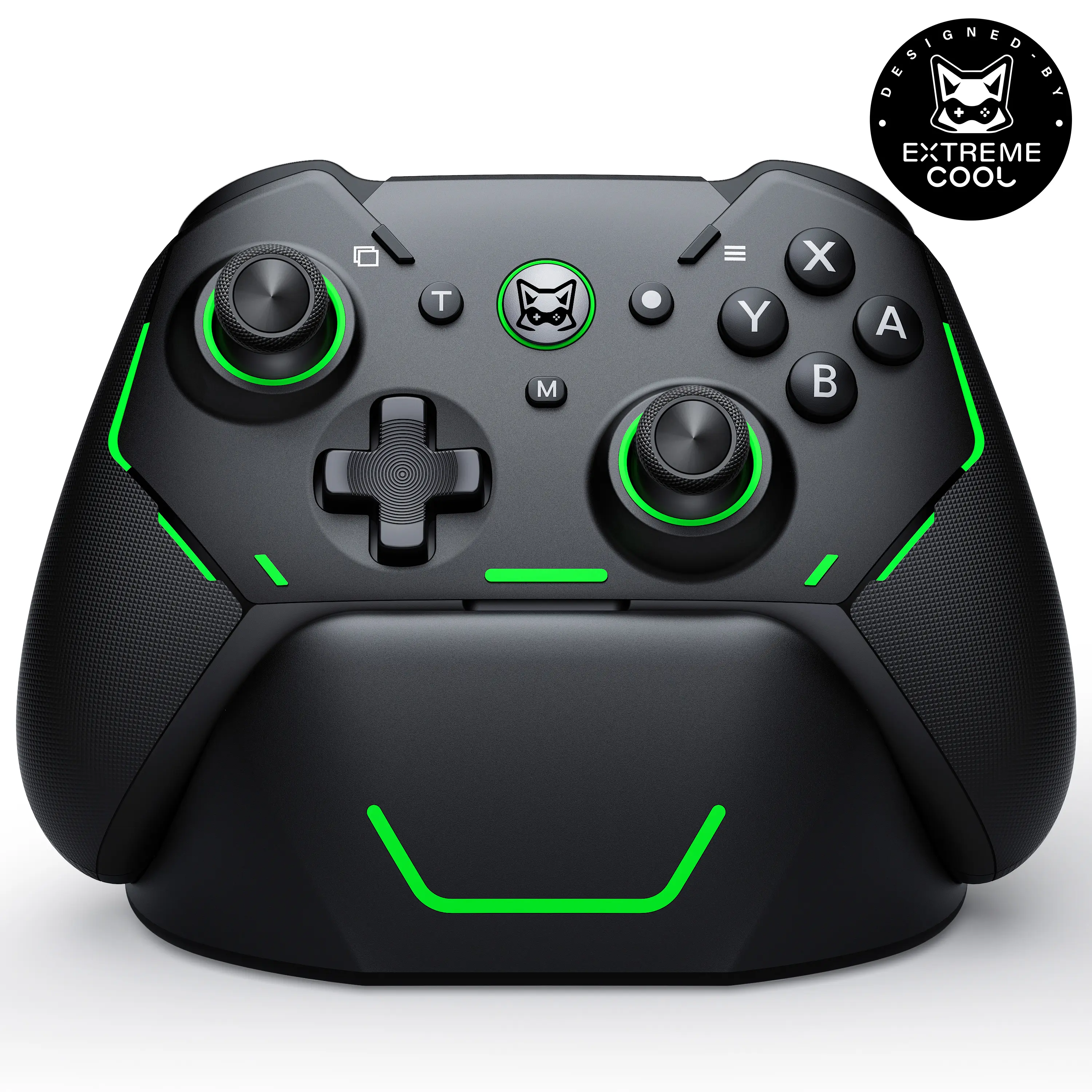 BEBONCOOL Hall Effect Wireless Controller with Charging Dock – 1000Hz, Lockable Triggers, 6-Axis Gyro, RGB, Macro & Turbo – for Switch & PC