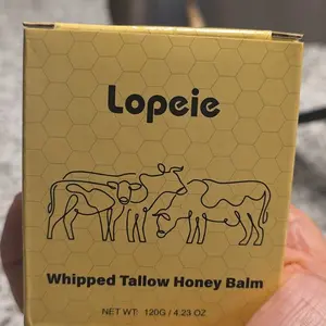 Lopeie Whipped Grass-Fed Beef Tallow Honey Balm - 4 Oz,Moisturizing Cream for Soft, Smooth Skin - Handmade All-Natural Moisturizer - Lavender,hydrating, comfort, moisture boost cream, luminous firming cream, body care, hydrating dry skin