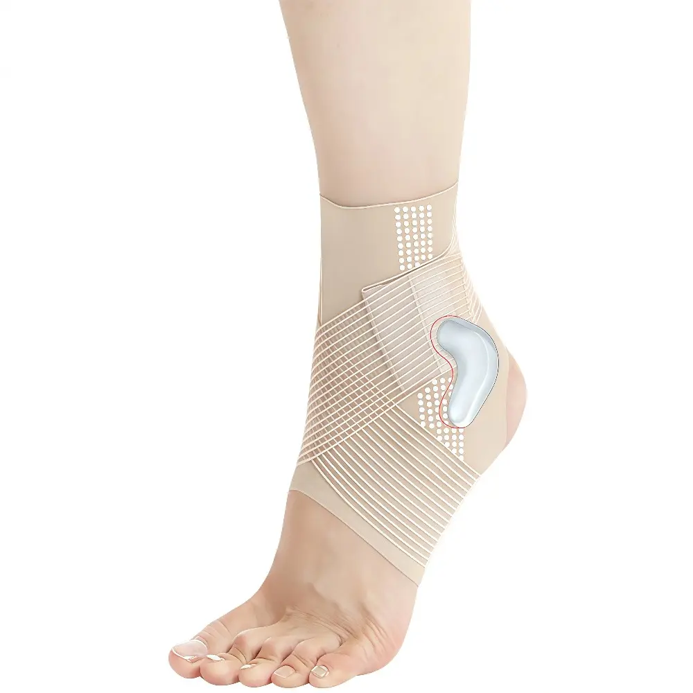 Unisex Breathable Compression Ankle Brace, Adjustable Multi-Size Support with a Snug Fit for Sports & Daily Use, Ankle Sprain, All Ages