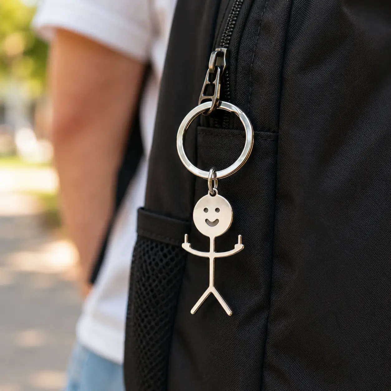 Stainless Steel Keychain with Cute Cartoon Figure for Men and Women, Lightweight & Durable Bag and Purse Charm Accessory, Keychain Accessory, Metal Keychains