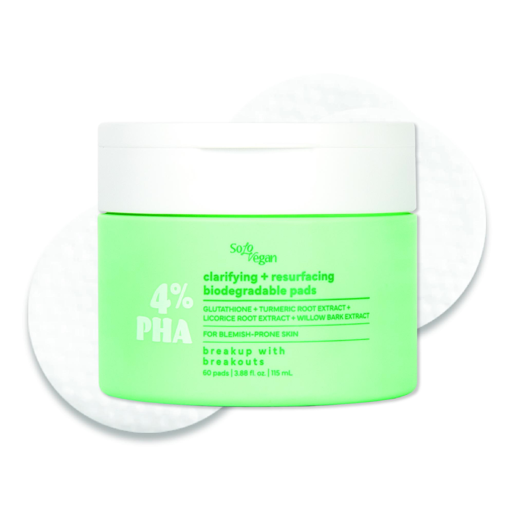 Solo Vegan 4% PHA Exfoliating Toner for Skin Repair, Hydrating Anti-Acne Skincare for Female Skin, 24 Months, Acne Prone, Unisex, Dye Free, Dry, All Skin