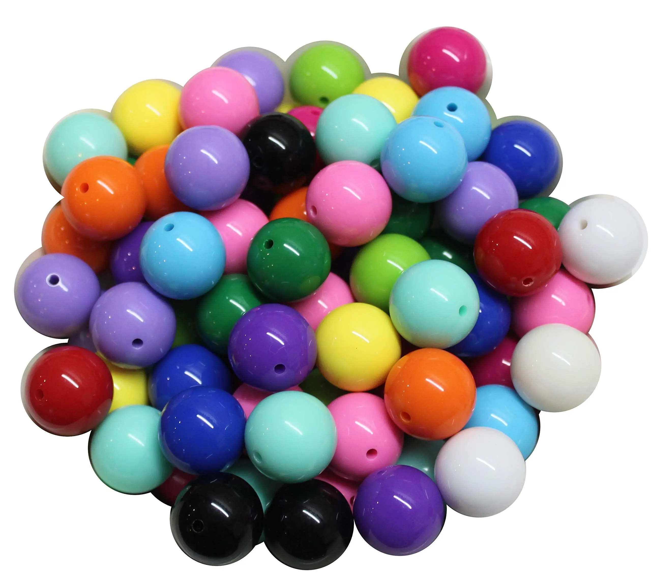 20pcs Mixed Color 20mm Acrylic Bubblegum Beads Assorted Vibrant Colors for Crafting and Jewelry Making