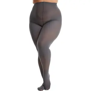 Plus Size Tights for Women Semi Opaque Control Top High Waist Stockings 60 Denier Women's Pantyhose 2X 3X 4X 5X