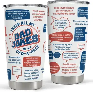 Fathers Day Dad Gifts from Daughter Son: Dad Joke 20oz Tumbler Birthday Gifts for Papa Men Adults Grandpa Husband Stepfather Present Decorations on Fathers Day Christmas Thankgiving