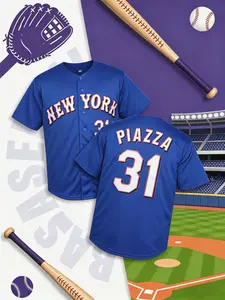 Texas Baseball Jersey No. 31 Blue, Quick-Dry Short Sleeve, High-Quality Experience, Exclusive Field Style, Spring & Fall Wear
