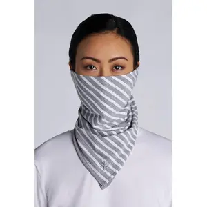 Unisex Sanibel Everyday Beach Bandana | Grey/White Stripe