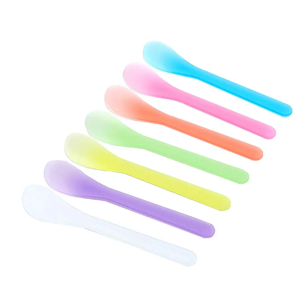 100 Pcs Cosmetic Mask Mixing Spoon Spatulas,Facial Skin Care Mask Fan Brushes Applicator, DIY Mask Tool Set (Random Color)