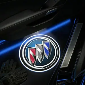 2 Pcs Buick Carbon Fiber Welcome Lights, Car Door Projection Lamp, Laser Light, Decorative Floor Lamp (batteries Not Included)