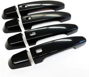 Ultra Finish Glossy-Black Series 8pcs Door Handle Covers Compatible with Chevrolet Impala+Malibu+Volt; GMC Acadia+Terrain
