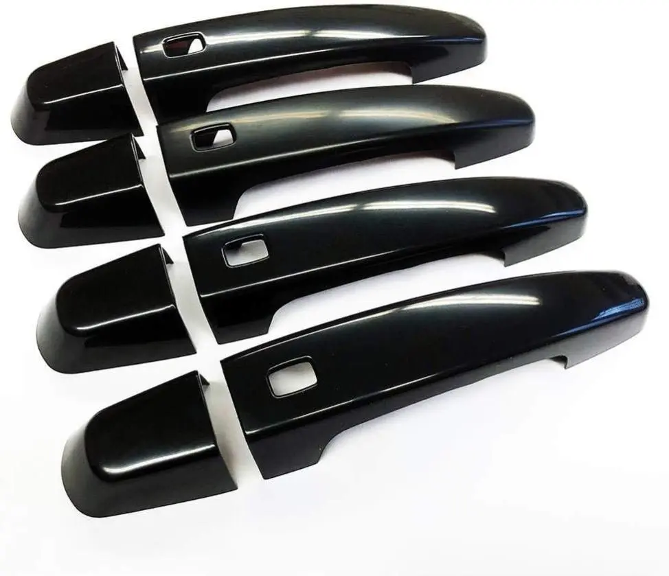 Ultra Finish Glossy-Black Series 8pcs Door Handle Covers Compatible with Chevrolet Impala+Malibu+Volt; GMC Acadia+Terrain