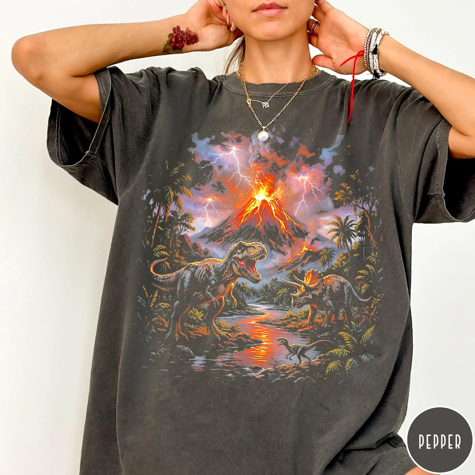 Vintage Dinosaur Graphic TShirt, T-Rex TShirt, Nostalgic Jurassic Tee, Retro Dinosaur Shirt, Prehistoric Graphic Tee, Jurassic Dinosaur Graphic Tee