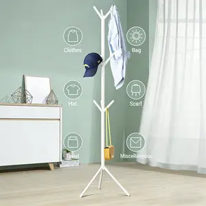 Minimalist Freestanding Coat Rack with 9 Hooks, Ideal for Hanging Clothes, Hats and Bags, Stylish and Functional Home Organizer