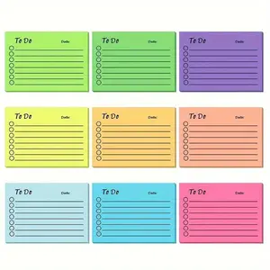 1pc 50sheets Sticky Notes With Date Markers Multi-color Liner Sticky Notes Self-adhesive Sticky Notes Memo Pad Memo To Do List For Planner Reminder Learning, Home Office Supplies
