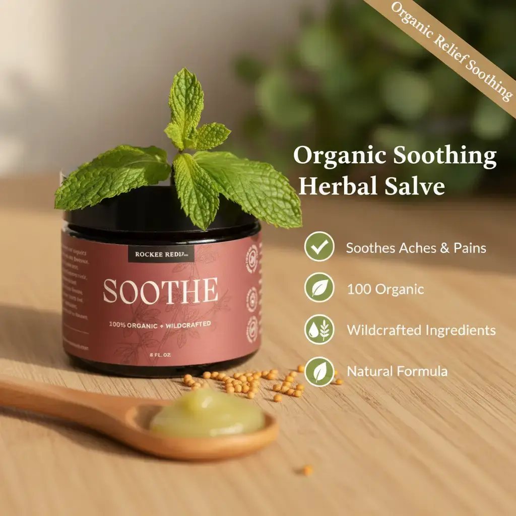 Soothe Ache and Pain soothing Herbal Salve 100% Organic Releif