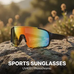 UV400 Photochromic Sports Sunglasses - Anti-Glare & Anti-Dizziness for Cycling, Hiking & Driving