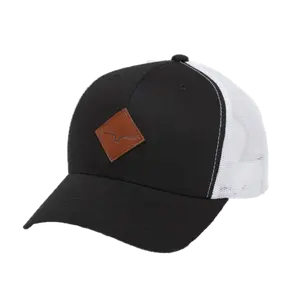 Kimes Ranch® Unisex Black Diamond Leather Logo Patch Cap S22-0412BW