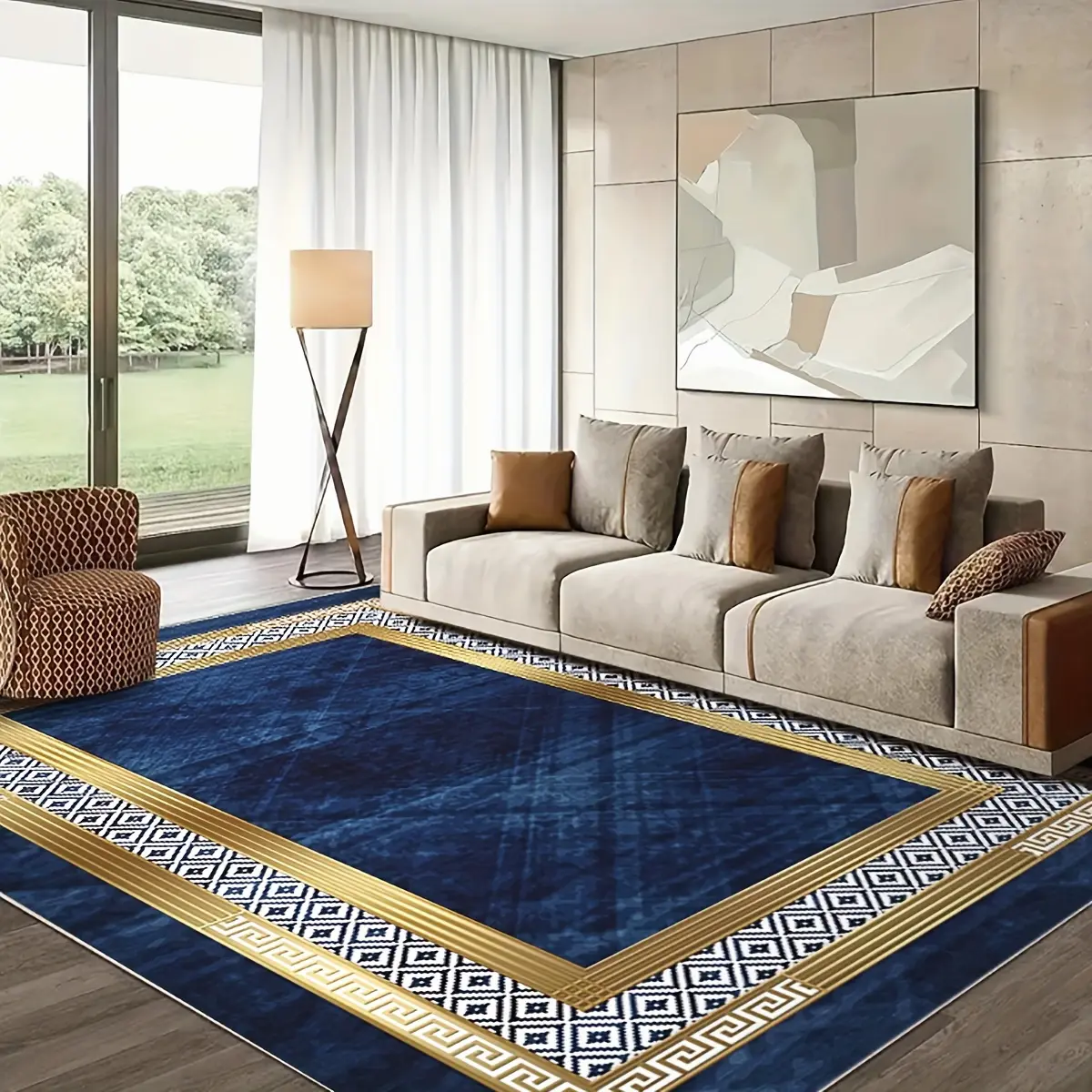 1pc Luxury Imitation Cashmere Anti-slip Rug Washable for Home Decor Rug for Living Room, Bedroom, Dining Room, Home Office, Basement, Outdoor Camping, Area Rugs Home Decoratio