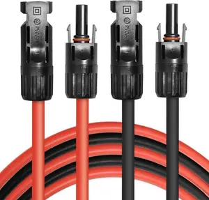 40FT Total 10AWG Solar Extension Cable (20FT Red + 6FT Black) - Heavy Duty 6mm² UV Resistant PV Wire with Waterproof MC4 Connectors for RV Off-Grid Camping