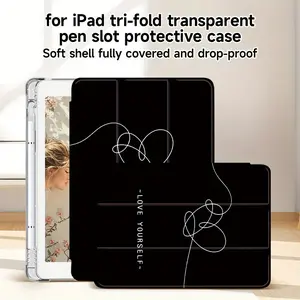 for iPad Tri-Fold Protective Case, Compatible with Case for iPad Air4/5/6, for Case for iPad7/8/9 Generation, Pro11, Case for iPad10 Generation with Tri-Fold Stand, Built-in Pen Slot, with Sleep/Wake Function, Soft Back Shell, Full Protection Tablet Case