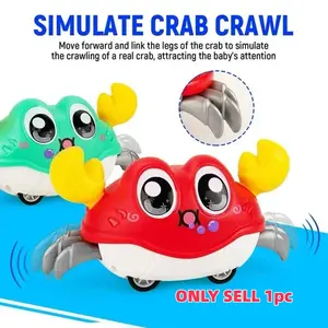 1 Pcs Creative Double Pull Back Crab Toy Swing Left Right Simulate Crab Crawling Running Blowing Bubble Shape Baby Educational Comfort Toy Infant Early Education Toddler Birthday Gift Car Desktop Decoration