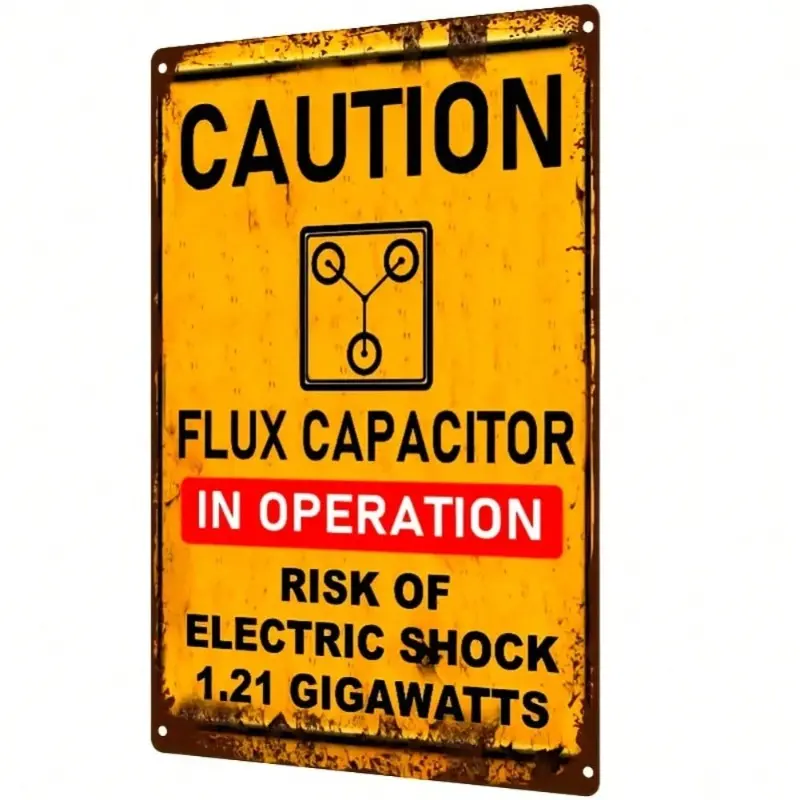 Aluminum Retro Flux Capacitor Wall Decor Back to The Future Vintage Movie Room Home Aluminum Sign 8x12 Inches Fan Gift Rectangle Design Living Room Decor Vintage Wall Metal Plaque Decoration Decorative Wall Plaque