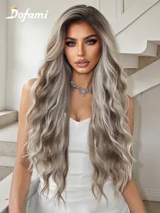 28 Inch Long Wavy Wigs for Women, Gorgeous Fashion Fluffy Wigs without Bangs, Synthetic Lace Front Wigs for Party, Daily Use