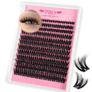 PRO LASHBEAUTY Lash Clusters, Eyelash Clusters 8-18 Mixed Cluster Eyelash Extensions Mixed Lash Extension Reusable Soft & Comfortable (Sunrise,8-18mix)
