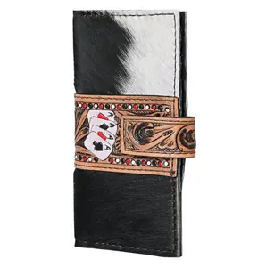 American Darling genuine hand tooled leather & cowhide wallet with cards design