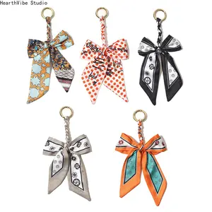 New Creative Woven Scarf Bow Car Key Chain Pendant, Women's Bag Charms, Sports & Outdoor Accessory Keyring