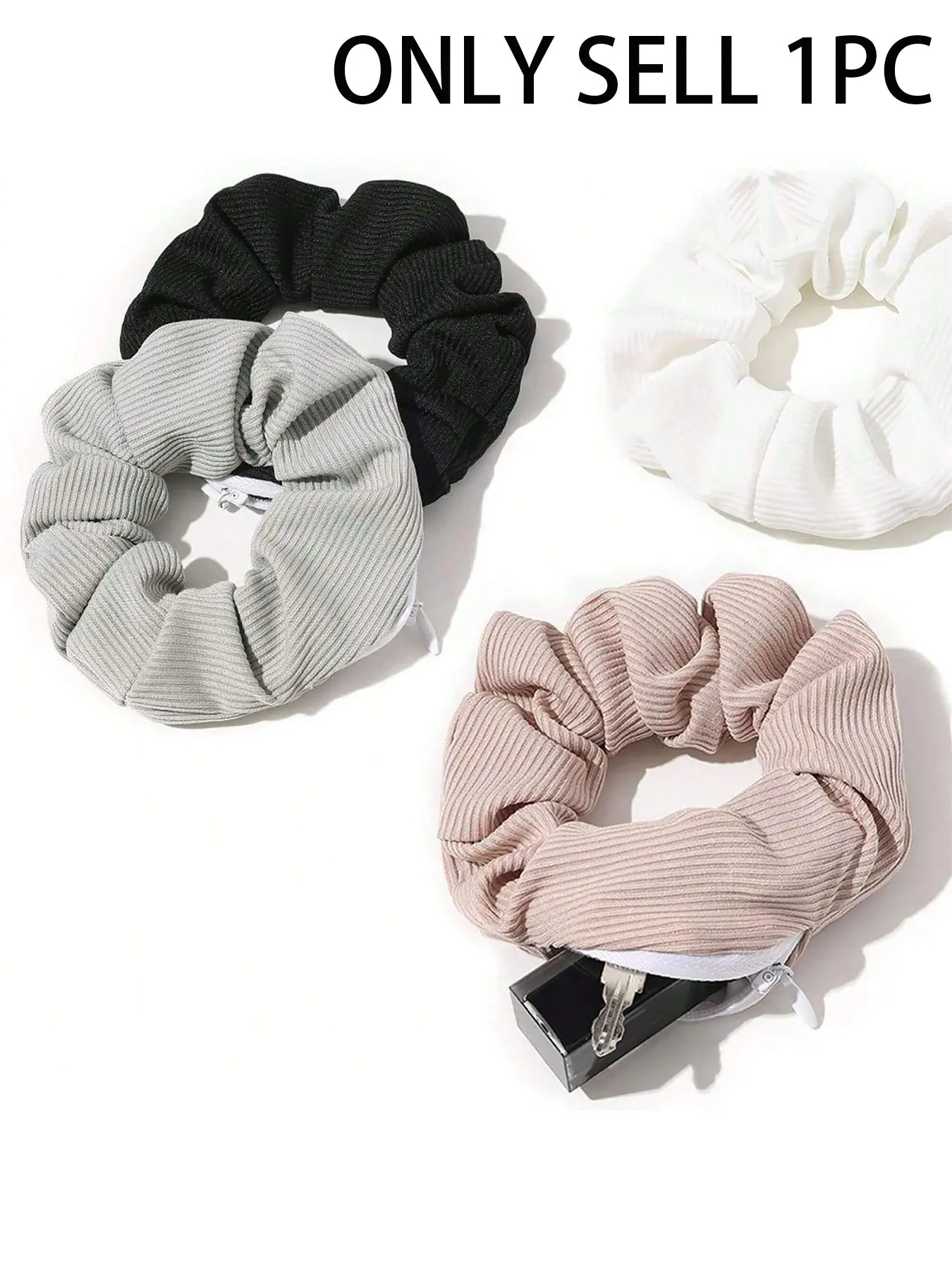 Hidden Pocket High-End Braided Hair Tie, Secret Zipper, Soft Hair Band Bracelet, Key Wallet, Elastic Hair Ring, Fashion Accessory, Scrunchies For Hair, Fashion Hair Accessories, Boho Hair Accessories