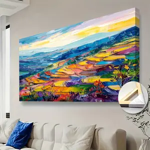 1pc Terraced Fields Canvas Wall Art - Terraced FieldsLandscape Oil Painting, Large Framed Canvas Wall Art, Perfect Gift ForCountryside Lovers And Oil Painting Lovers, Suitable For Living Room,Bedroom, Kitchen, Bathroom Wall Art Decoration