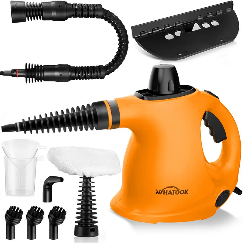 WHATOOK Handheld Steam Cleaner,12-Piece Accessory Set, Perfect for Stain Removal, Curtains, Car Seats, Floor, Bathroom steam cleaner