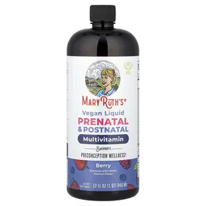 MaryRuth's Vegan Liquid Prenatal & Postnatal Multivitamin, Berry, 32 fl oz (946 ml)