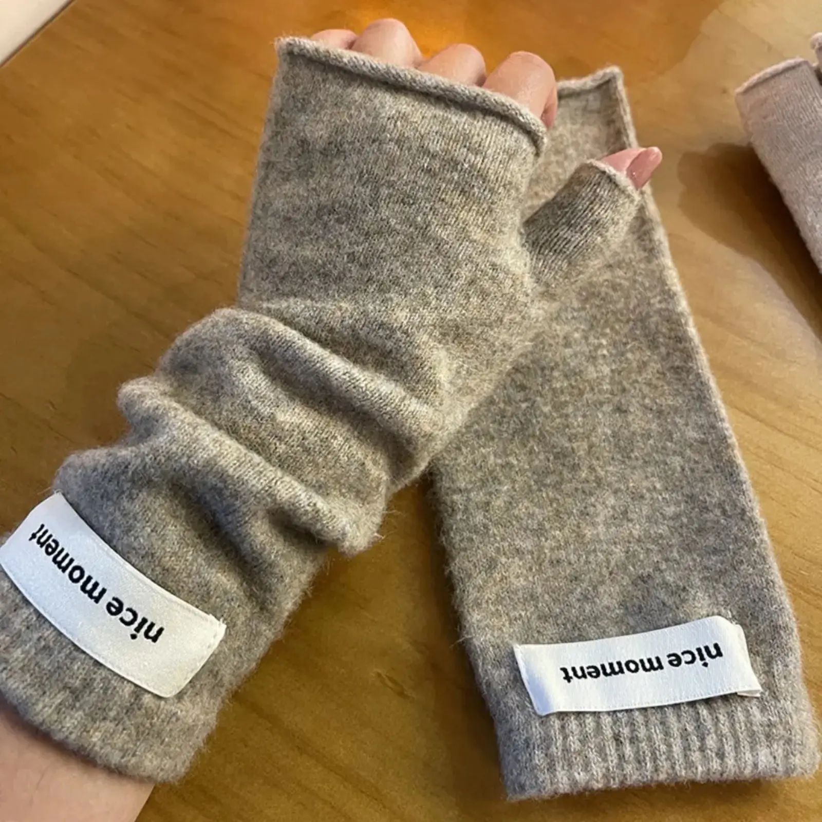 Women's Korean Style Fingerless Cold Weather Gloves, Soft Imitation Cashmere Acrylic Knit, Warm Autumn-Winter Daily Wear & Work Sports Outdoor Accessories, Cold Weather Women's Gloves, Female, Fingerless Gloves,back to school,back to school haul
