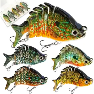 Multi Jointed Swimbait Saltwater Fishing Lures with  Treble Hooks, Top Water Bass Fishing Lures Walleye Trout, Lifelike Slow Sinking Fish  Lures Kit Freshwater