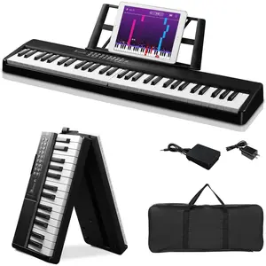 Ktaxon 61 Key Folding Keyboard Piano, Foldable Electronic Keyboard Piano Portable Electric Piano with 200 Rhythms, 200 Tones and 80 Demos for Beginners