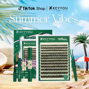 KEYYOU Flora Nova Lash Kit | Spider Lash | Volume Boosting | Waterproof | Long-Lasting | DIY Extensions | 132PCS Cluster Lashes | Soft | Kim & Kylie D curl |Easy DIY At Home | Ultra Thin Band #Summervibes