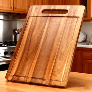 1pc Acacia Wood Cutting Board, Wooden Chopping Board, Hardwood Kitchen Cutting Board, Natural Wood Grain, Durable and Easy to Clean, Suitable for Meat, Cheese, Pizza, Halloween and Christmas Gifts, Country Style Kitchenware, Home Chefs