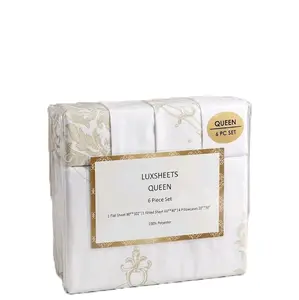 6 pieces set bed sheets luxsheets