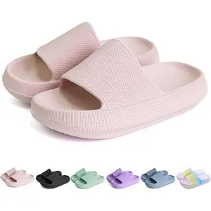 SANPON Cloud Slides for Kids Shower Slippers Bathroom Pool Sandals Boys Girls Comfy Thick Sole Non-Slip Beach Shoes Summer EVA Material