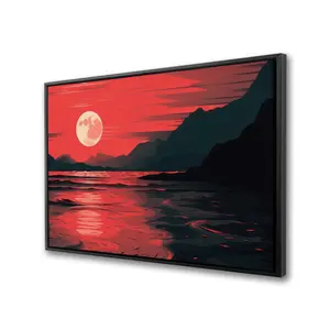 212 MAIN Bloody Tides Nature Print Black Framed Wall Artwork, 24x36 in., C1FC2436XLXAOK, Artistic Home Room Decor, Ideal Gift for Art Lovers