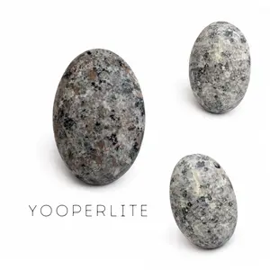 Yooperlite Palm Stone - Natural Yooperlite - Polished Yooperlite Palm - UV Reactive