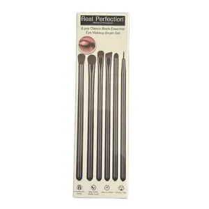Real Perfection 6 PCS Classic Black Essential Eye Makeup Brush Set for Perfect Eye Makeup