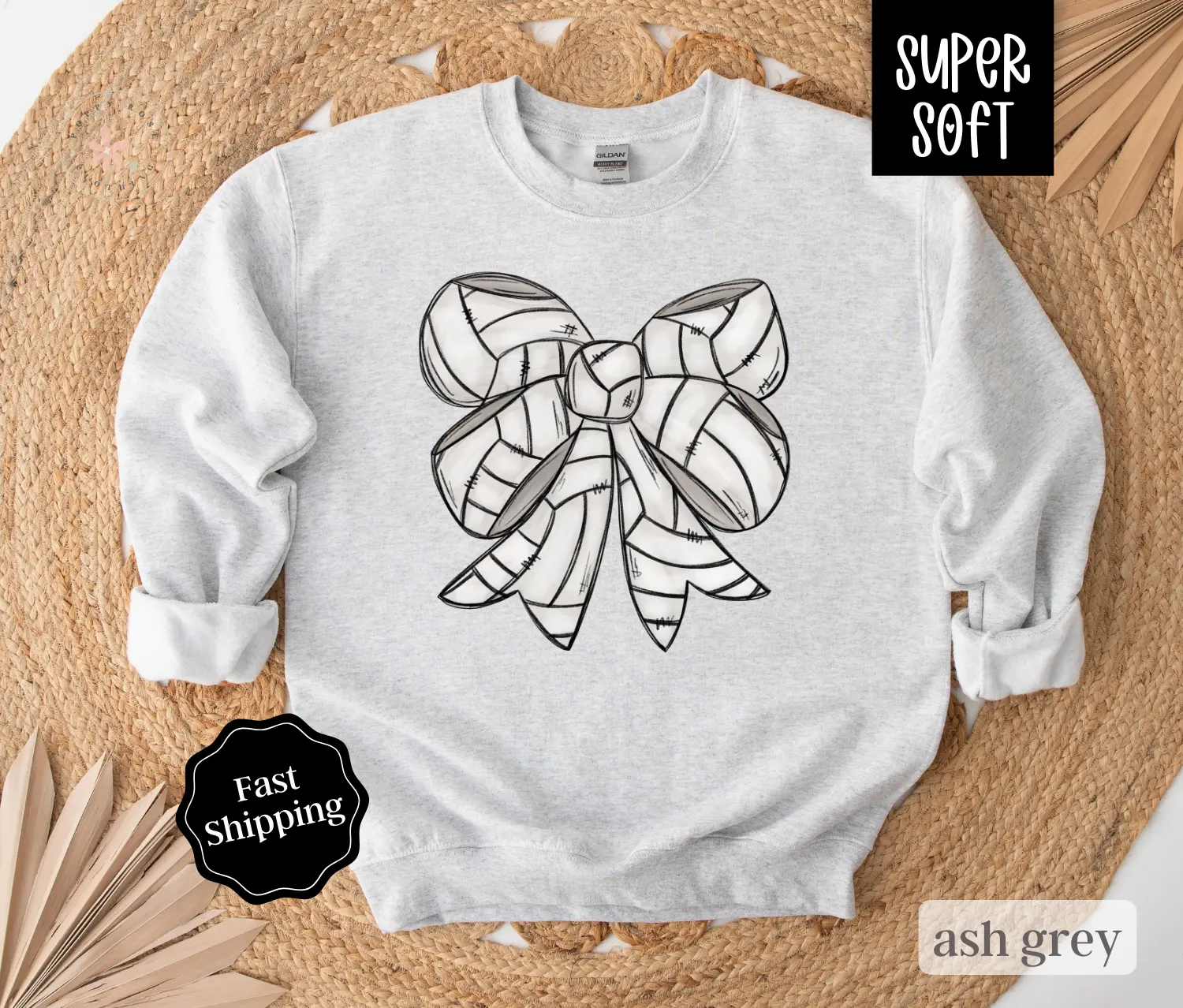 Volleyball Bow Sweatshirt, Game Day Volleyball Crewneck, Womens Sweatshirt, Fall Sweater