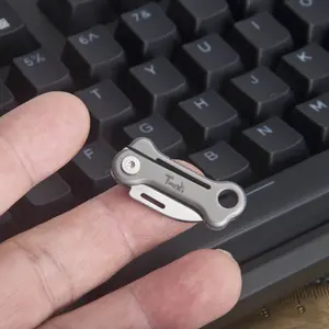 Mini Bone-shape Pocket Knife, EDC Small Folding Knife with Titanium Handle, Ultra Compact and Lightweight for Daily Use and Gifts