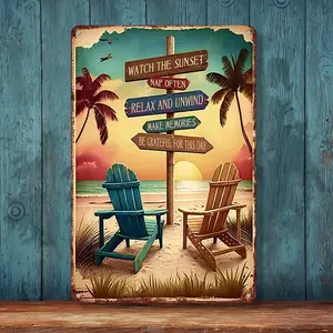 Retro Tin Signs Beach Room Decor Vintage Beachy Bedroom surfboard Wall decor 12x8 Inches Sign For Surfer Girl Aesthetic