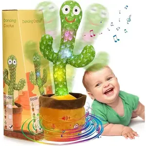 Talking Cactus Toy, Interactive Toys Dancing Cactus Toy Mimicking Repeating What You Say, Toddler Infant Baby Toys Gifts for 6 7 8 9 10 Month Old Baby LED Musical Toy