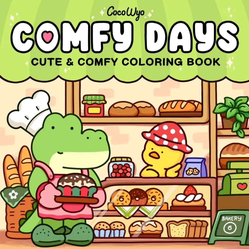 Comfy Days : Coloring Book for Adults and Teens Featuring Super Cute Animal Characters in Cozy Hygge Moments for Relaxation Seasonal Themes
