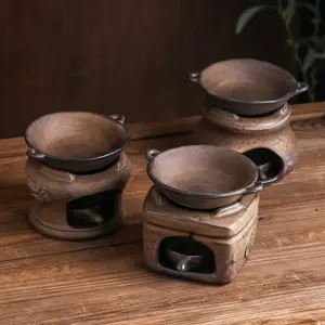 1pc, Retro Aromatherapy Candle Holder Fragrance Burner Tealight Holder Ceramic Candle Diffuser Essential Oil Warmer For Aromatherapy Yoga Room Decor Wood Freshener Perfume Scented Incense