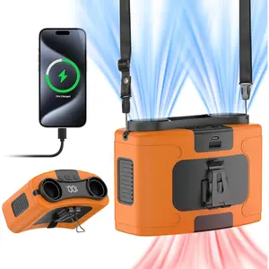 10000mAh Portable   Clip  Wearable Belt Personal s Rechargeable  Operated, 20H Cooling with 10 Speeds & Dual Motors,  Hands-Free for Outdoor Travel Power